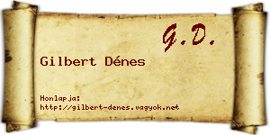 Gilbert Dénes névjegykártya